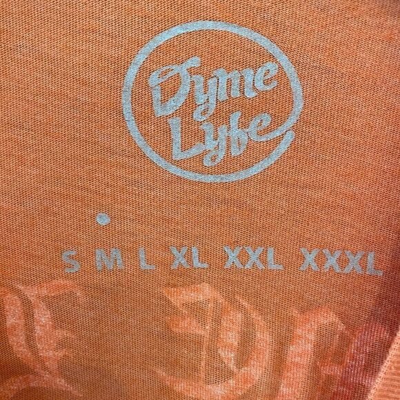 Dyme Lyfe Sz M University of Miami UM Hurricanes Orange Cotton Team T-Shirt - Picture 3 of 3